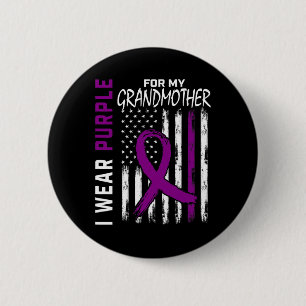 Purple Grandmother Grandma Pancreatic Cancer Aware 6 Cm Round Badge