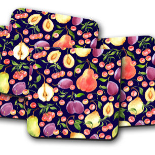 Purple Grape Fruit Coaster Set   Grapes Coaster