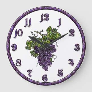 Purple Grape Large Clock