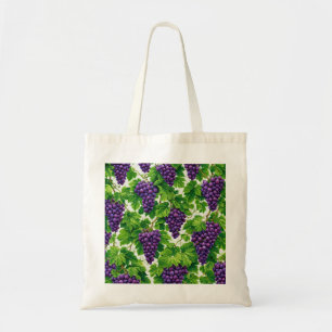 Purple Grape Vine Botanical Pattern Tote Bag