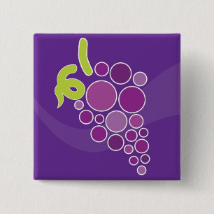 Purple Grapes 15 Cm Square Badge