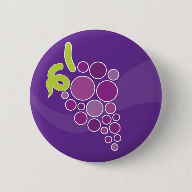 Purple Grapes 6 Cm Round Badge (Front)
