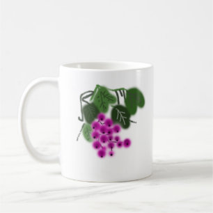 purple grapes and green leaves coffee mug