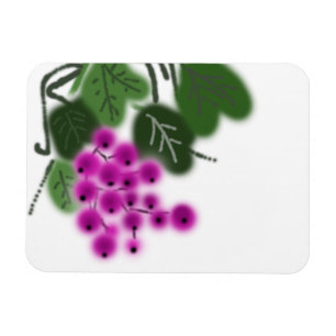 purple grapes and green leaves magnet