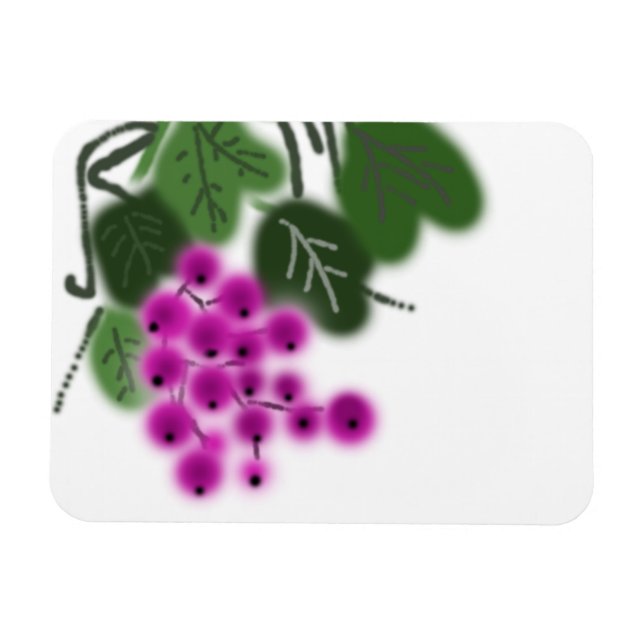 purple grapes and green leaves magnet (Horizontal)