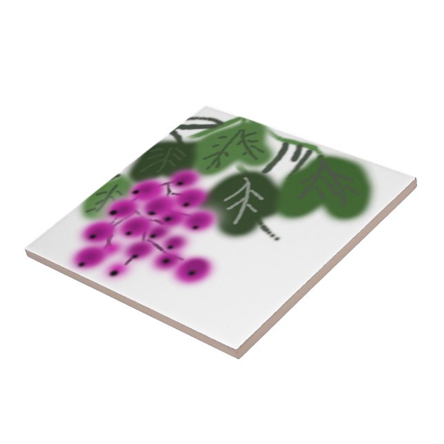 purple grapes and green leaves tile (Side)