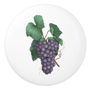 Purple Grapes Ceramic Knob