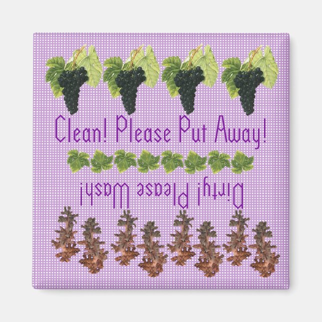 Purple Grapes dishwasher magnet (Front)