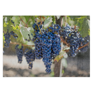 Purple Grapes Glass Cutting Board