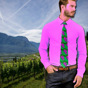 Purple grapes in green pattern tie