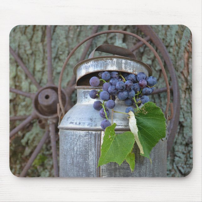 Purple Grapes in Milk Pitcher Mouse Pad (Front)