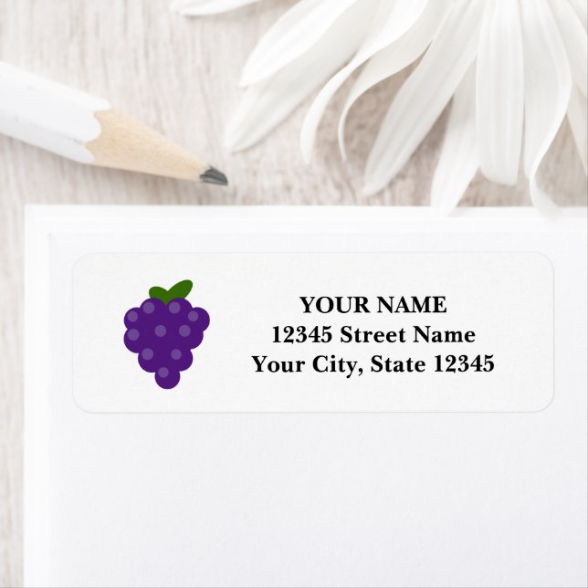 Purple grapes logo custom return address labels (Insitu)
