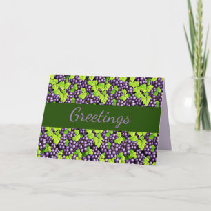 Purple Grapes on a Vine Card