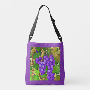 Purple Grapes on the Grapevine Crossbody Bag