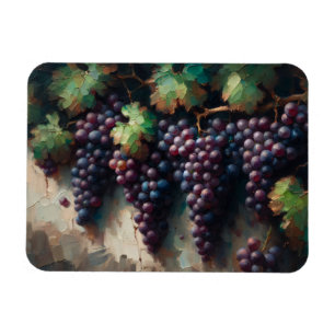 Purple Grapes on the Vine Oil Painting Magnet