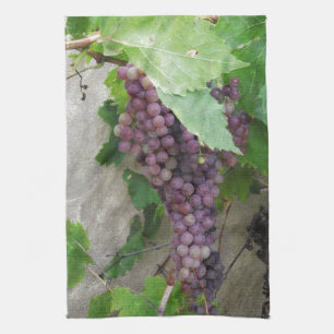 Purple Grapes on the Vine Tea Towel