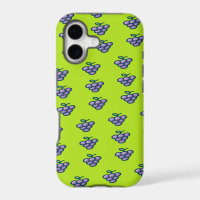 Purple grapes pattern on green