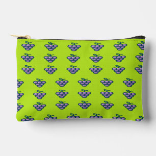 Purple grapes pattern on green accessory pouch