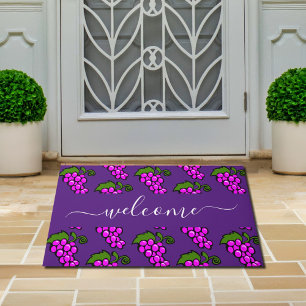 Purple grapes pattern - Welcome Doormat