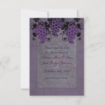 Purple Grapes Vintage Wedding Save the Date