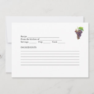 Purple Grapes Watercolor Family Recipes