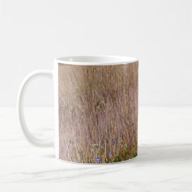 Purple Grass and Wildflowers Coffee Mug (Left)