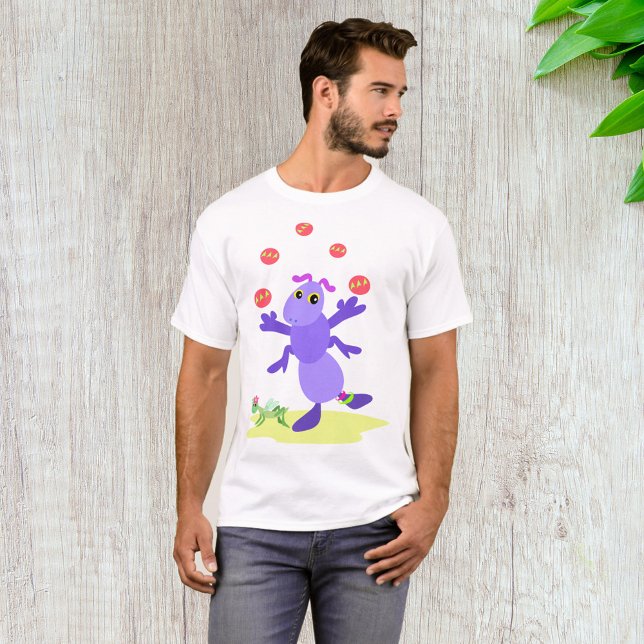 Purple Grasshopper Juggling Fun Creature  T-Shirt (Creator Uploaded)