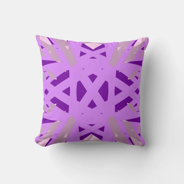 Purple Gray Art Deco Lattice Pattern Baby Girl Cushion (Front)