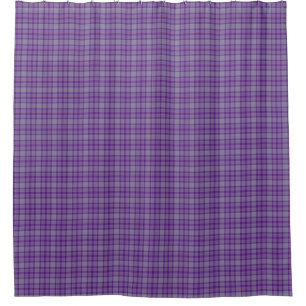 Purple Gray Tartan Plaid Shower Curtain