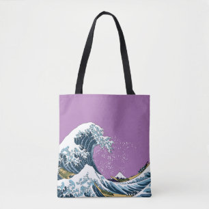 Purple Great Wave off Kanagawa Modern Pop Tote Bag