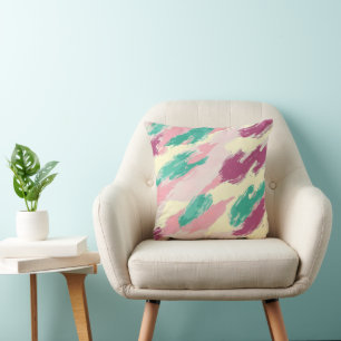 Purple Green Abstract Pattern Cushion