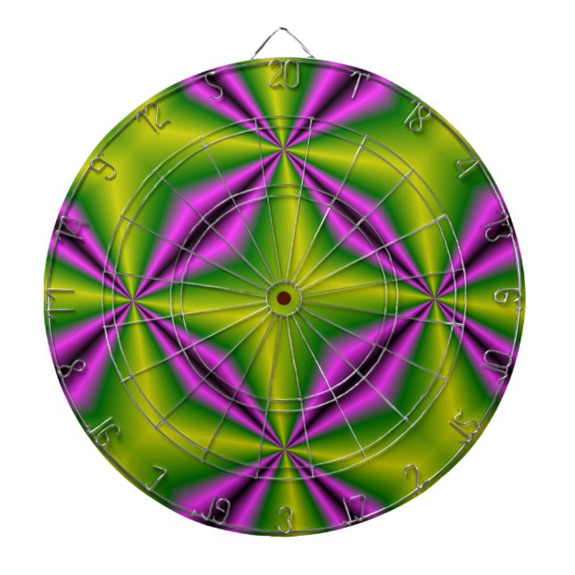 purple green Abstract Rainbow-Art Dartboard (Front)
