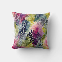Purple, green abstract watercolor