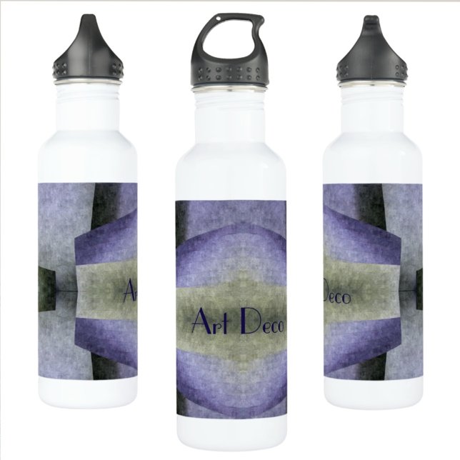 Purple Green and Black Art Deco Abstract 710 Ml Water Bottle (Creator Uploaded)