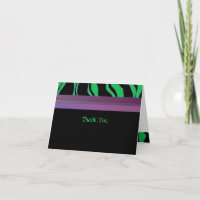 Purple, Green and Black Zebra Stripe Thank You