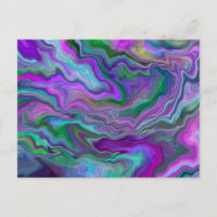 Purple, Green and Blue Fluid Art