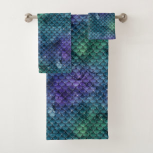 Purple, Green and Blue Mermaid Towel