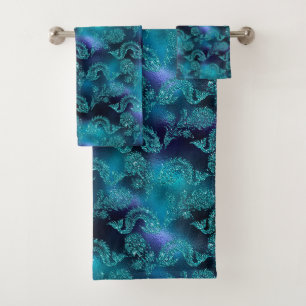 Purple, Green and Blue Mermaid Towel