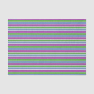 Purple, Green and Blue Stripes Tissue Paper
