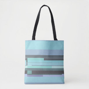 Purple, Green and Turquoise Abstract Stripes Tote Bag