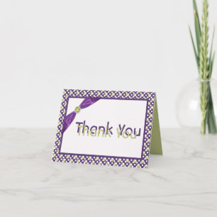 Purple, Green, and White Thank You Note Card