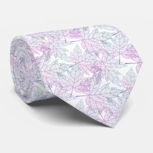 purple green autumn leaves tie