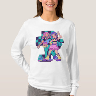 Purple & Green Bold Girl T-Shirt .