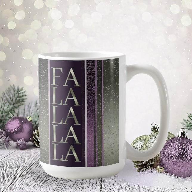 Purple Green  Christmas Fa La La Pattern#27 ID1009 Coffee Mug (Creator Uploaded)