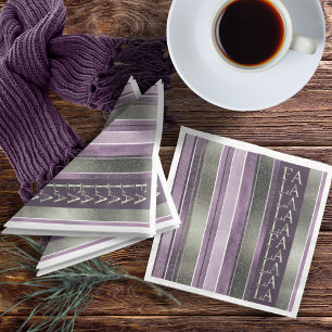 Purple Green  Christmas Fa La La Pattern#27 ID1009 Napkin