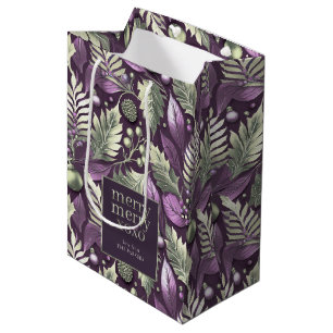Purple Green Christmas Merry Pattern#22 ID1009 Medium Gift Bag