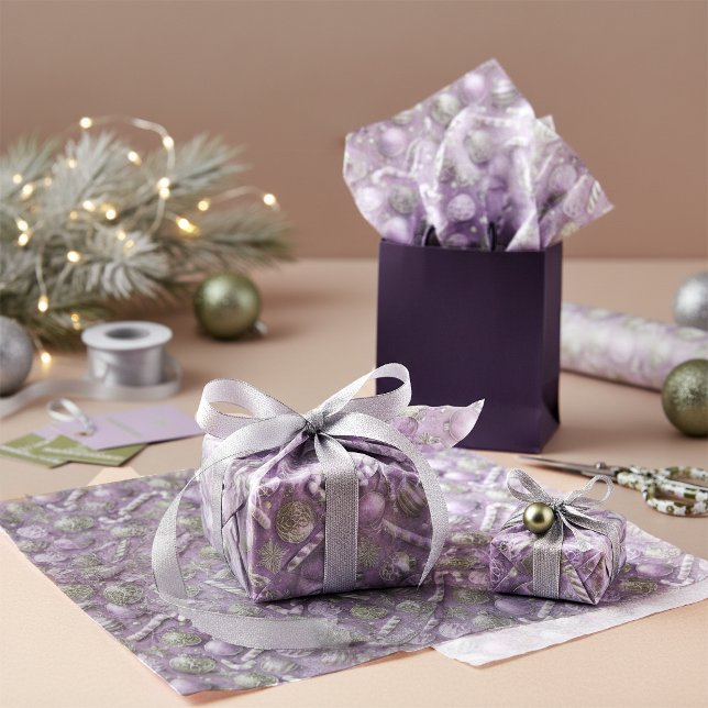 Purple Green Christmas Pattern#12 ID1009 Tissue Paper (Creator Uploaded)