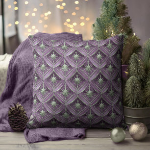 Purple Green Christmas Pattern#16 ID1009 Cushion