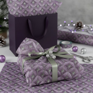 Purple Green Christmas Pattern#16 ID1009 Tissue Paper