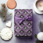 Purple Green Christmas Pattern#16 ID1009 Wrapping Paper<br><div class="desc">If you are wondering what colour combinations to pick for your Christmas decor and gift wrap supplies this year, I've created collections of coordinating patterns to make life just a bit easier. This geometrical design, in an ornate Baroque style, is shown here in a striking purple and green colour palette....</div>